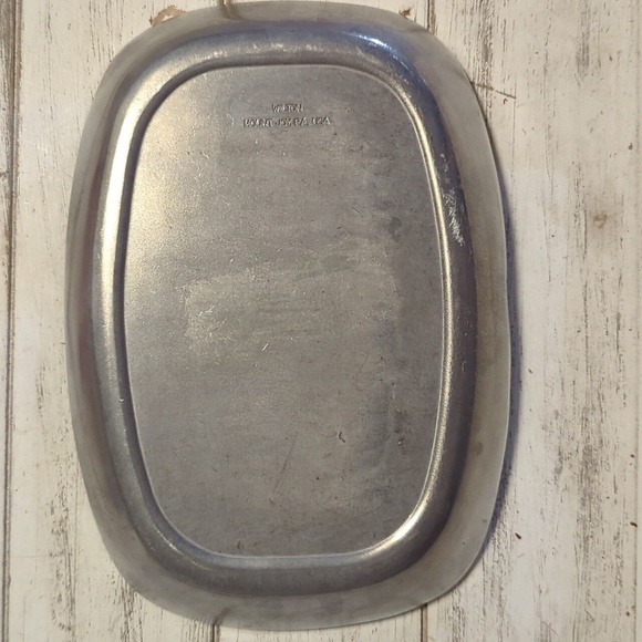 Wilton Armetale Give Us This Day Our Daily Bread Engraved Silver Tray 9.5" - Picture 2 of 5